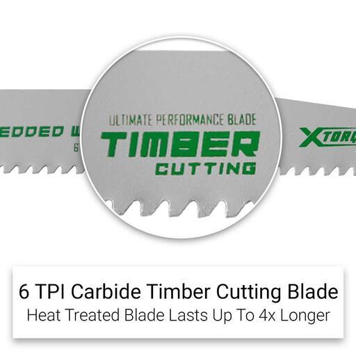 Xtorque X230WRB Single-Pack 230mm (9") 6 TPI Carbide Tipped Nail Embedded Wood Reciprocating Saw Blade – image 3