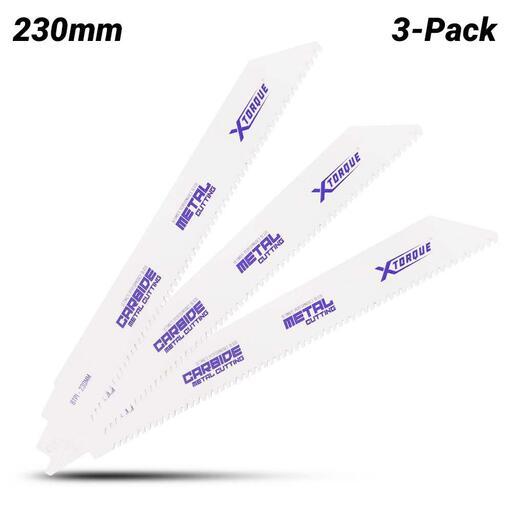 Xtorque X230MRB 3-Pack 230mm (9") 8 TPI Carbide Tipped Thick Metal Reciprocating Saw Blade