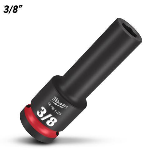 Milwaukee 49666220 1/2" Drive 3/8" SAE Shockwave 6 Point Deep Impact Socket – image 2