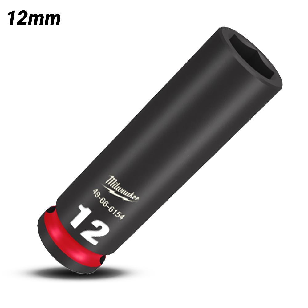 Milwaukee 49666154 12mm 3/8" Drive Shockwave Metric Deep 6 Point Impact Socket – image 2