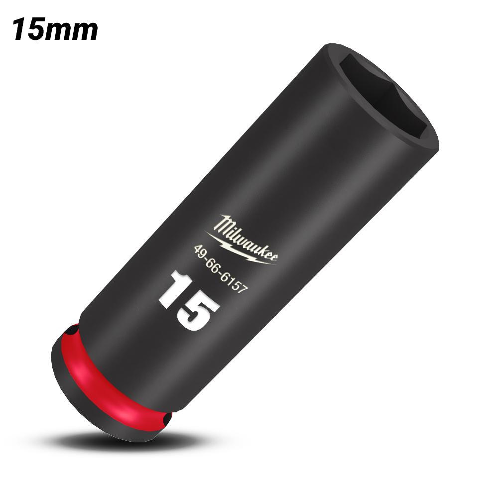 Milwaukee 49666157 15mm 3/8" Drive Shockwave Metric Deep 6 Point Impact Socket – image 2
