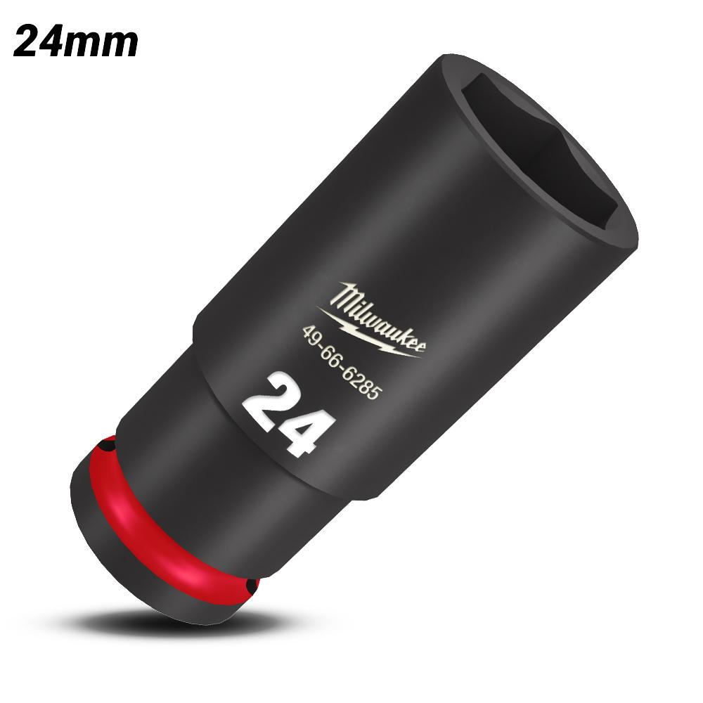 Milwaukee 49666285  1/2" Drive 24mm Metric Shockwave 6 Point Deep Impact Socket – image 2