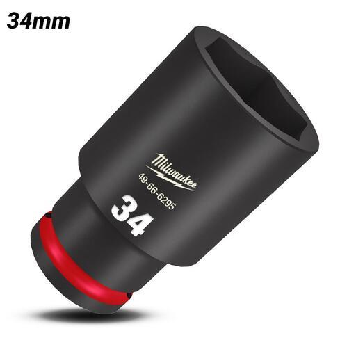 Milwaukee 49666295 1/2" Drive 34mm Metric Shockwave 6 Point Deep Impact Socket – image 2