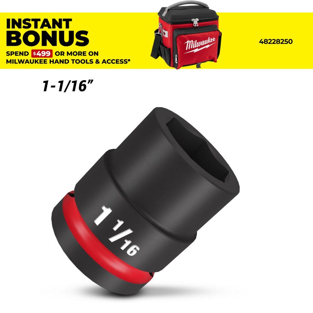 Milwaukee 49666308 3/4" Drive 1-1/16" SAE Shockwave Impact Socket – image 1