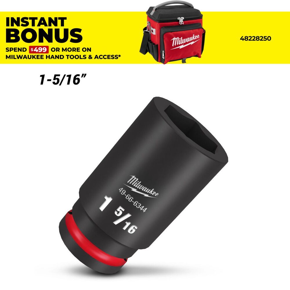 Milwaukee 49666344 3/4" Drive 1-5/16" SAE Shockwave Deep 6 Point Impact Socket – image 1