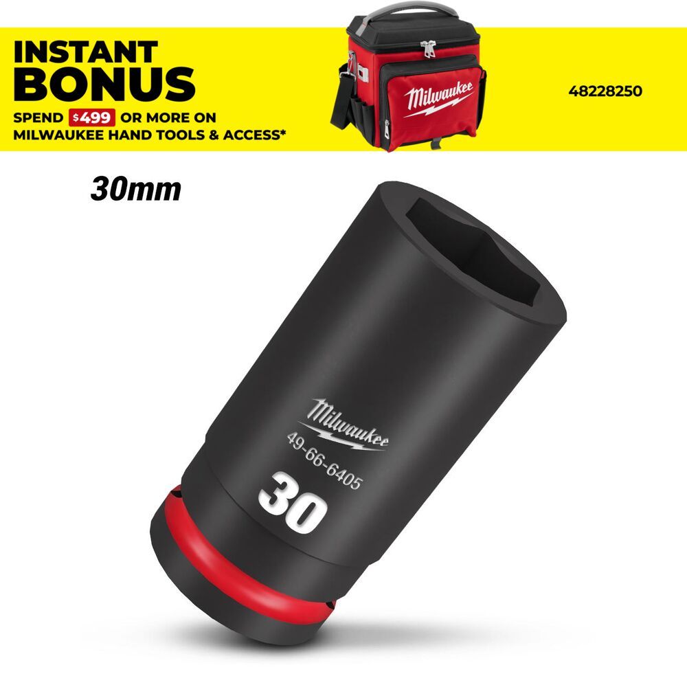 Milwaukee 49666405 3/4" Drive 30mm Metric Shockwave Deep 6 Point Impact Socket – image 1