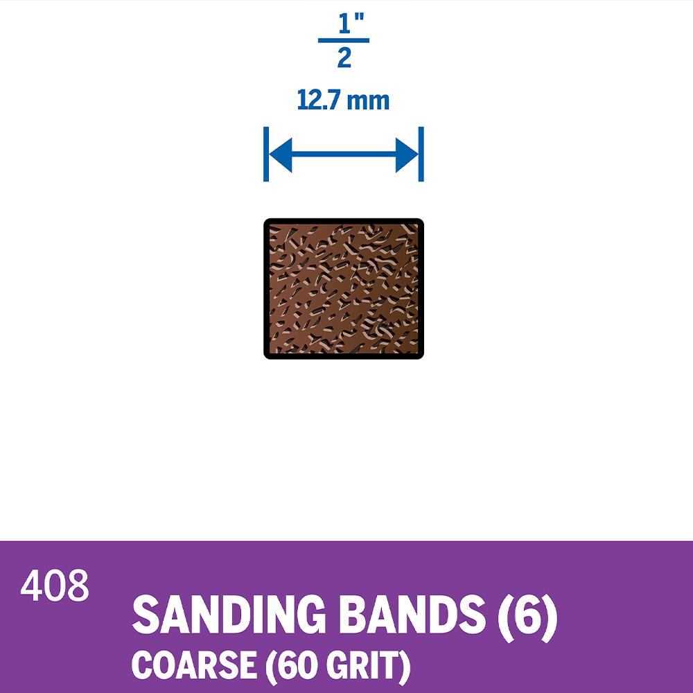 Dremel 5000408 (2.615.000.408)  6-Pack 13mm 60 Grit Sanding Bands – image 5
