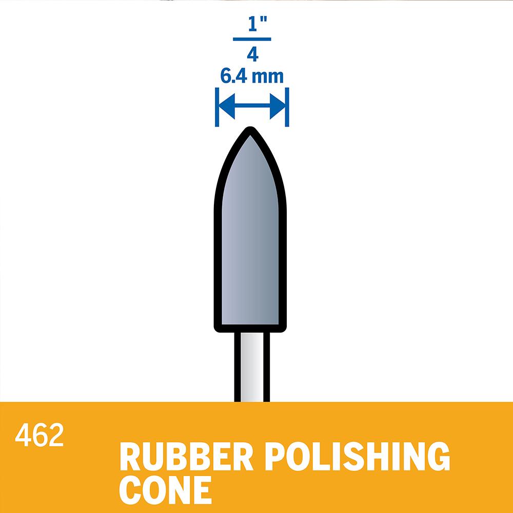 Dremel 5000462 (2.615.000.462)  6.4mm Rubber Polishing Cone – image 2
