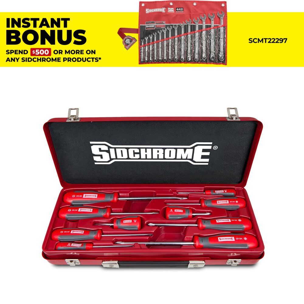 Sidchrome SCMT29102 10pce Ergonomic Screwdriver Set – image 1