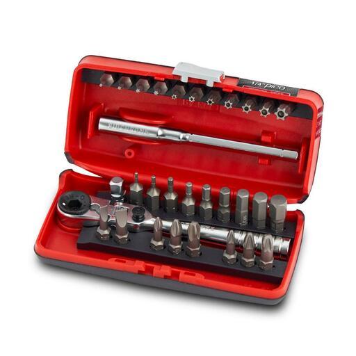 Sidchrome SCMT12143 31pce Metric 1/4" Drive Pico Tool Set with Ultra Compact Flex Head Ratchet – image 2