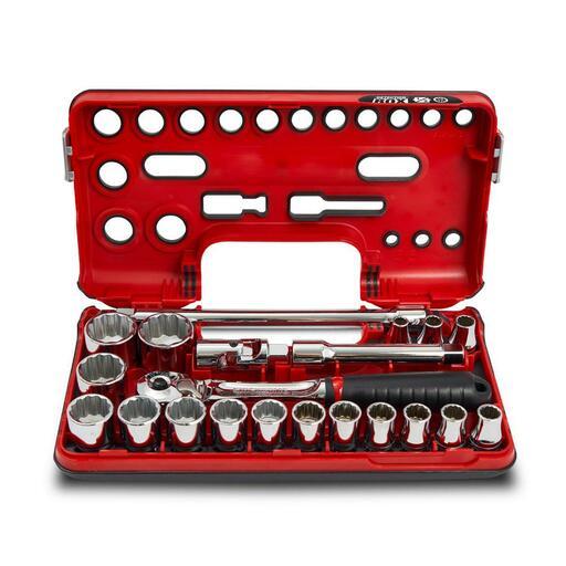 Sidchrome SCMT14150 21pce Metric 1/2" Drive Socket Set Detection Box with Compact Head Ratchet – image 4