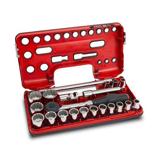 Sidchrome SCMT14151 21pce Metric 1/2" Drive Socket Set Detection Box with Dual Function Rotator Ratchet – image 5