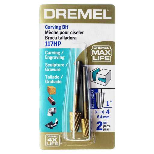 Dremel 117HP (2.615.011.7HA) 2-Pack 6.4mm MAX Curved High Speed Cutter Bits – image 2