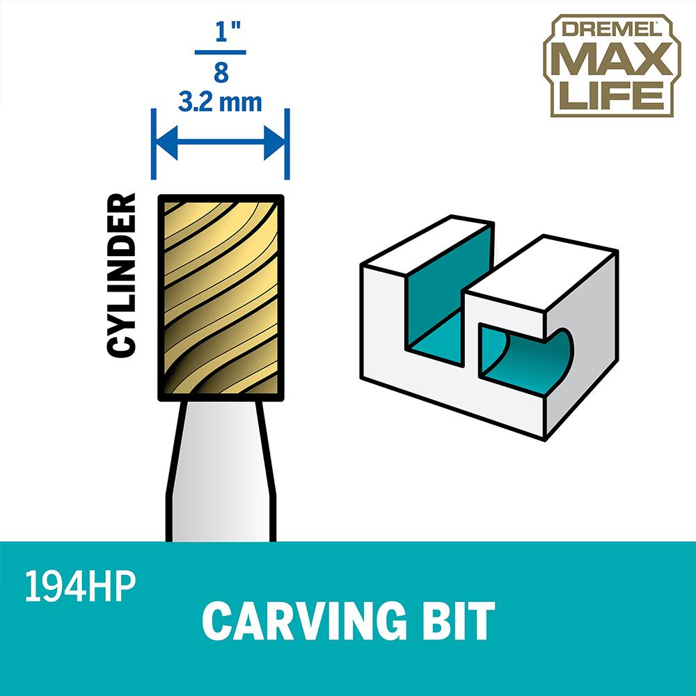 Dremel Max Life 1/4 Rotary Carving Bit (2-Pack) 117HP