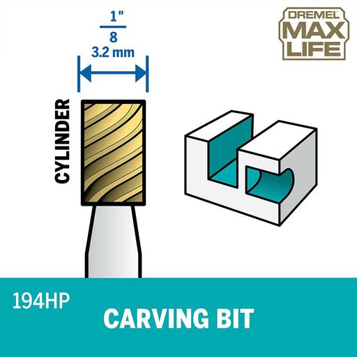 Dremel 194HP (2.615.019.4HA) 2-Pack 6.4mm MAX LIFE Cylindrical High Speed Cutter Bits – image 5