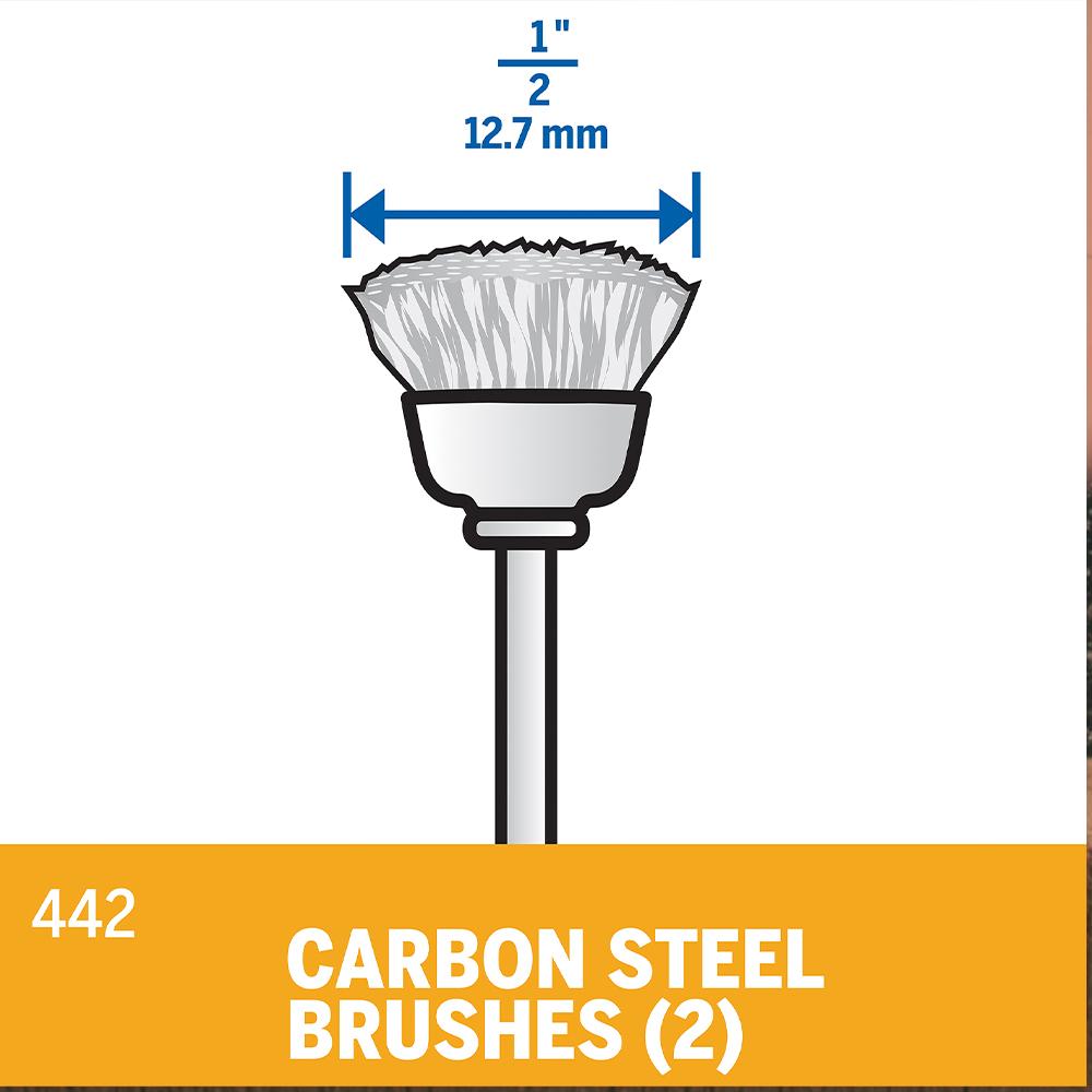 Dremel 442-02 (2.615.044.2AC) 2-Pack 13mm Round Carbon Steel Brush