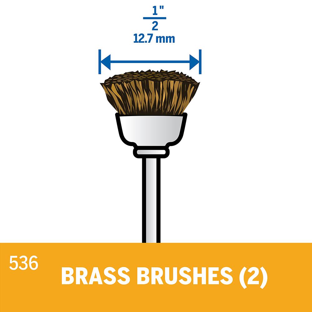 Dremel 536-02 (2.615.053.6AB) 2-Pack 13mm Round Brass Brush – image 2
