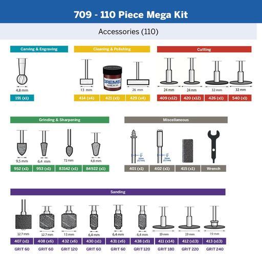 Dremel 709-RW2 (2.615.070.9AD) 110pce Multi-Purpose Accessory Kit – image 11