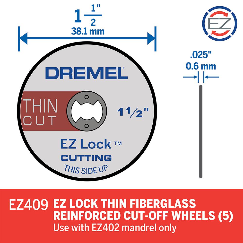 Dremel EZ409 (2.615.E40.9AC) 5-Pack 38mm (1.5") EZ Lock Thin Cut Off Wheel – image 3