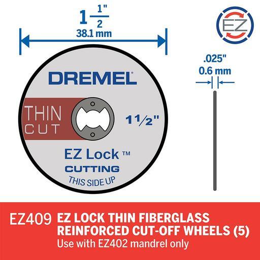 Dremel EZ409 (2.615.E40.9AC) 5-Pack 38mm (1.5") EZ Lock Thin Cut Off Wheel – image 3