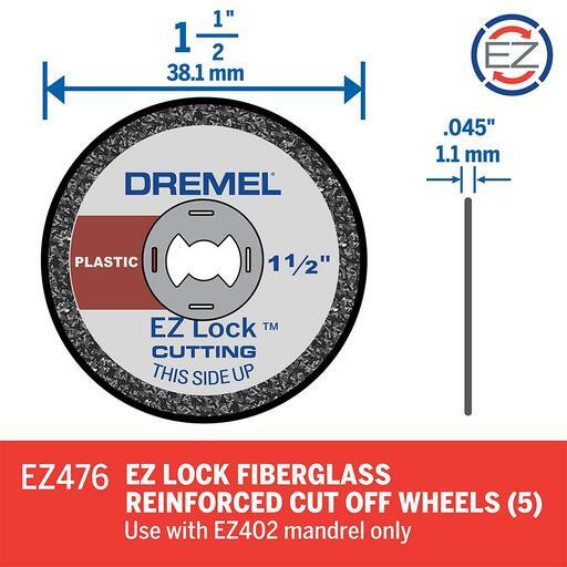 Dremel EZ476 (2.615.E47.6AE) 5-Pack 38mm EZ Lock Plastic Cut Off Wheel – image 6