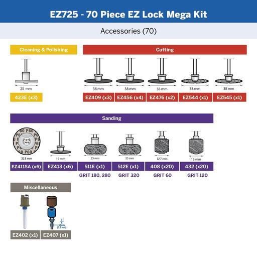 Dremel EZ725 (2.615.E72.5AA) 70pce EZ Lock Multipurpose Accessory Set – image 7