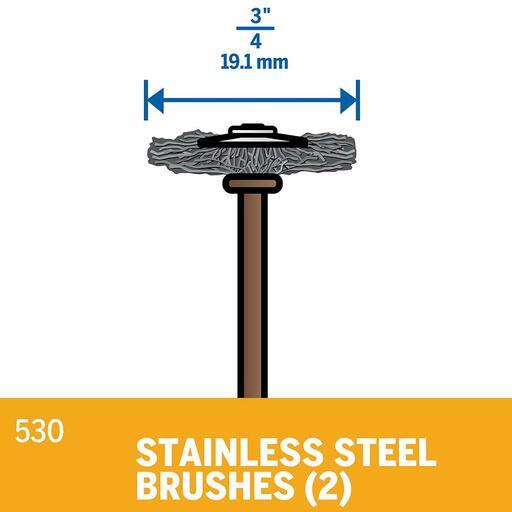 Dremel 2.615.053.0AC 2-Pack 19mm Flat Head Stainless Steel Brush – image 6