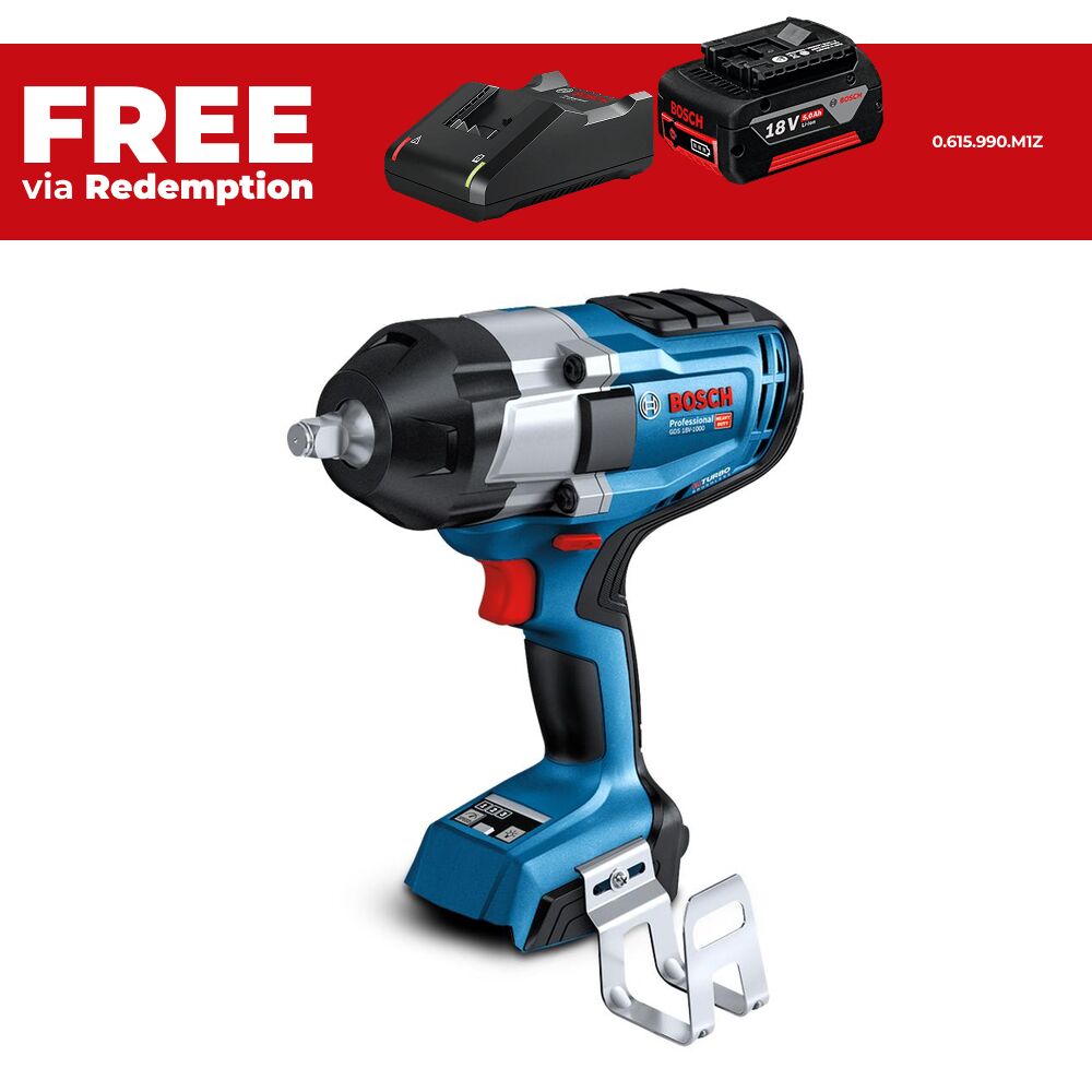 Bosch GDS 18V-1000 (0.601.9J8.300) 18V Li-ion Cordless BITURBO Brushless 1/2" High Torque Impact Wrench - Skin Only – image 1