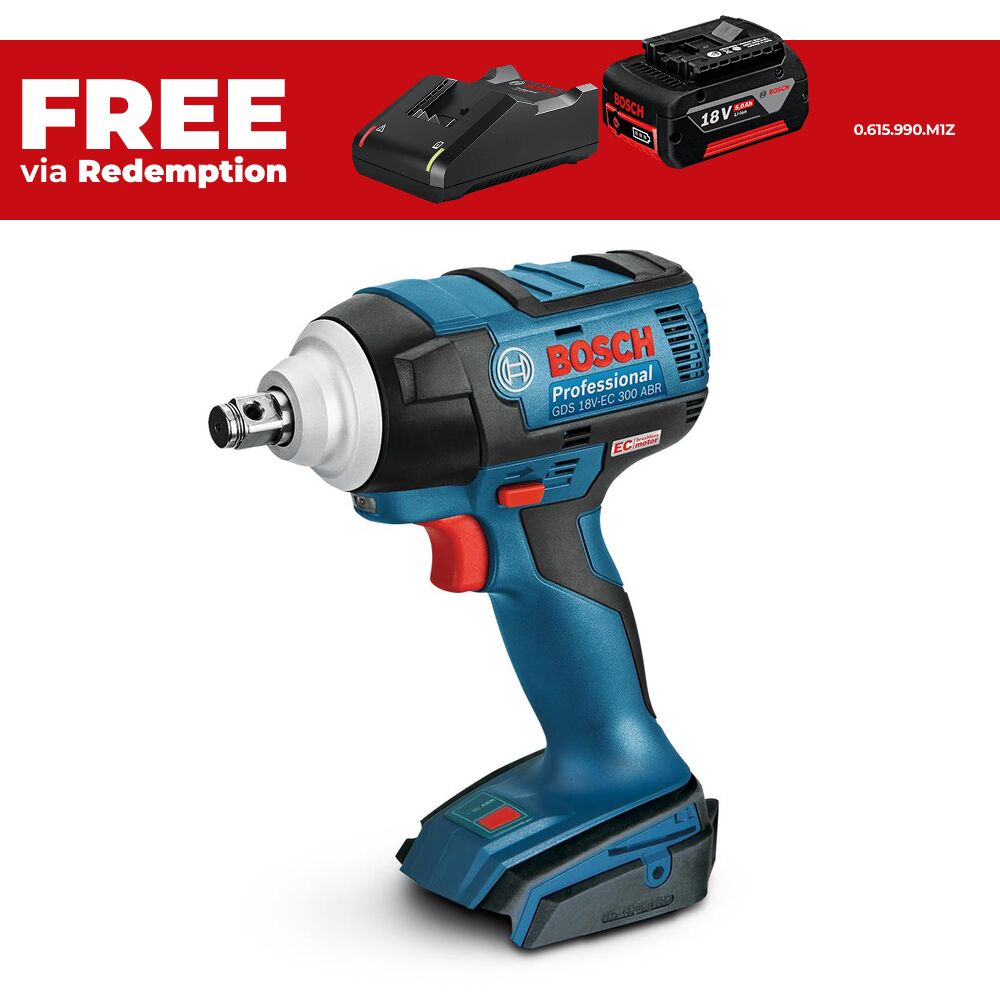 Bosch GDS 18V-300 ABR (0.615.990.L6K) 18V Li-ion Cordless Brushless 1/2" Impact Wrench - Skin Only – image 1