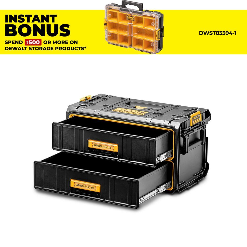 DeWalt DWST83529-1 TOUGHSYSTEM 2.0 2 Drawer Tool Box – image 1