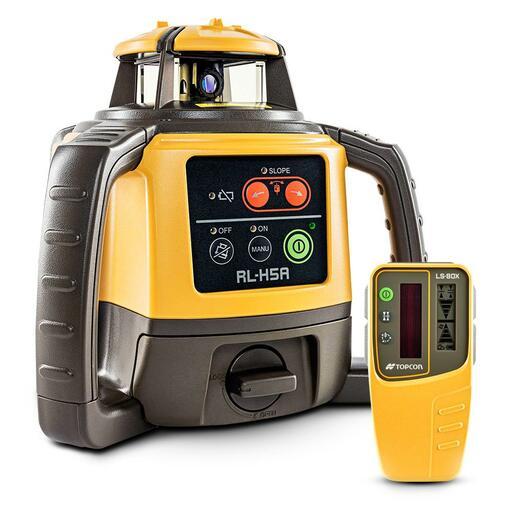 Topcon RL-H5A (1021200-46) Red Beam Self-Leveling Rotary Grade Laser Level Kit with LS-80X Receiver