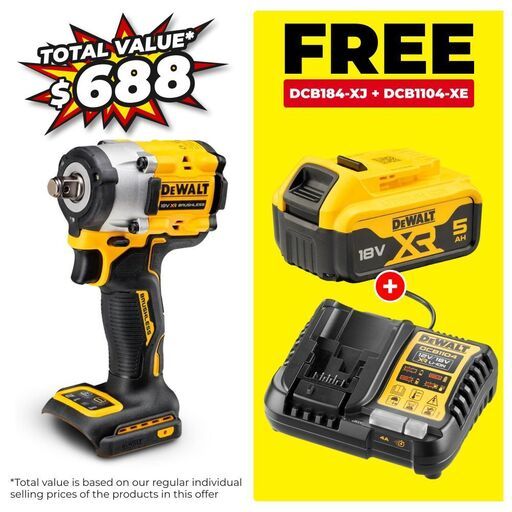 DeWalt DCF921N-XJ 18V XR Cordless Brushless 1/2" Hog Ring Impact Wrench - Skin Only