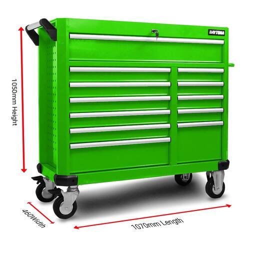 Daytona DG43B 43" 12 Drawer Green Tool Box Roller Cabinet – image 6
