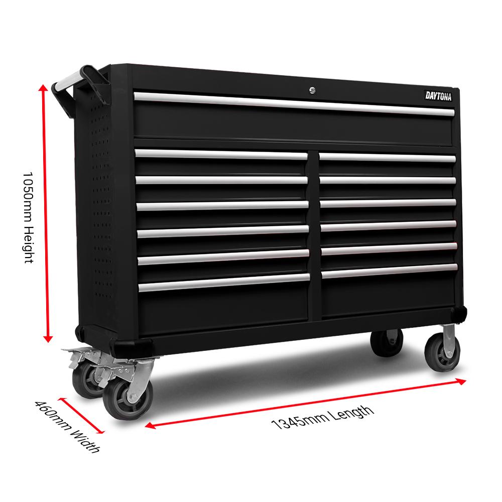 Daytona DB53B 53" 13 Drawer Black Tool Box Roller Cabinet