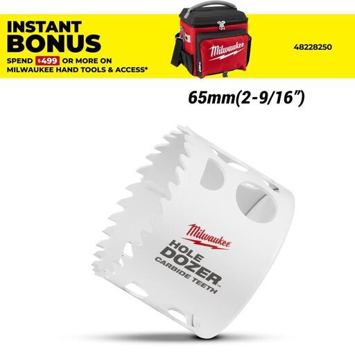 Milwaukee 49560728 65mm (2-9/16") HOLE DOZER Carbide Teeth Hole Saw
