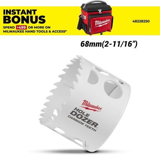 Milwaukee 49560730 68mm (2-11/16") HOLE DOZER Carbide Teeth Hole Saw