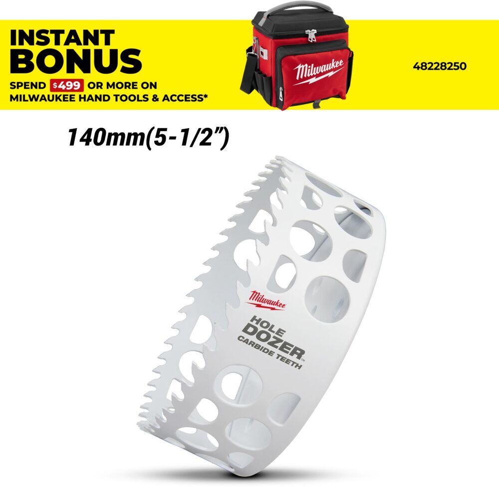 Milwaukee 49560848 140mm (5-1/2") HOLE DOZER Carbide Teeth Hole Saw – image 1