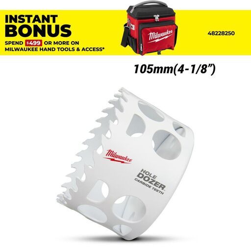 Milwaukee 49560743 105mm (4-1/8") HOLE DOZER Carbide Teeth Hole Saw