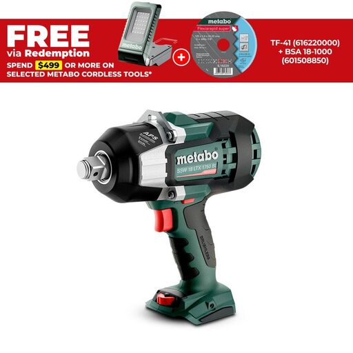 Metabo SSW 18 LTX 1750 BL (602402850) 18V Li-ion Cordless Brushless 3/4" High Torque Impact Wrench - Skin Only