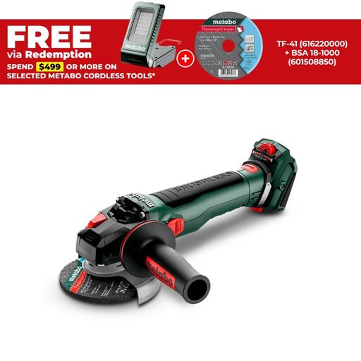 Metabo WVB 18 LT BL 11-125 Quick Inox (613091850) 18V Li-ion Cordless Brushless 125mm (5") Angle Grinder - Skin Only