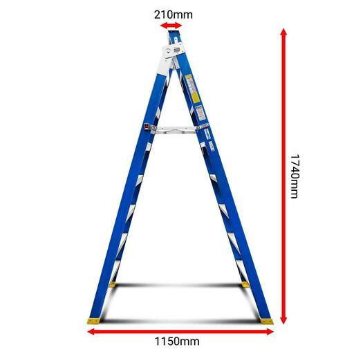 Climbrite CDPL7 2.3m 8-Step Dual Purpose Fibreglass Ladder – image 5