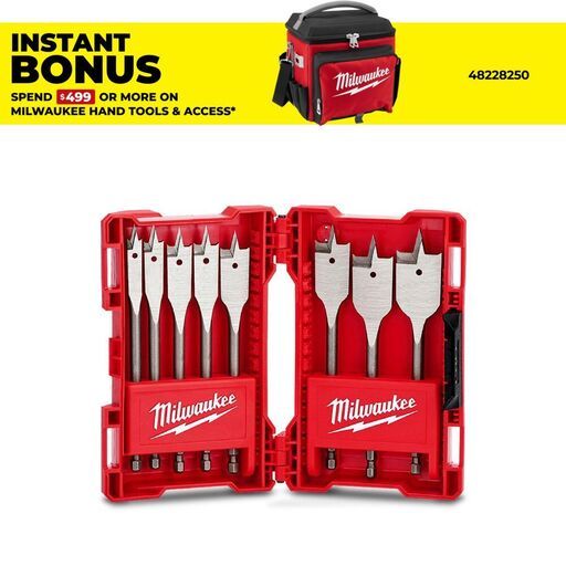 Milwaukee 48270145 8pce Timber Spade Bit Set