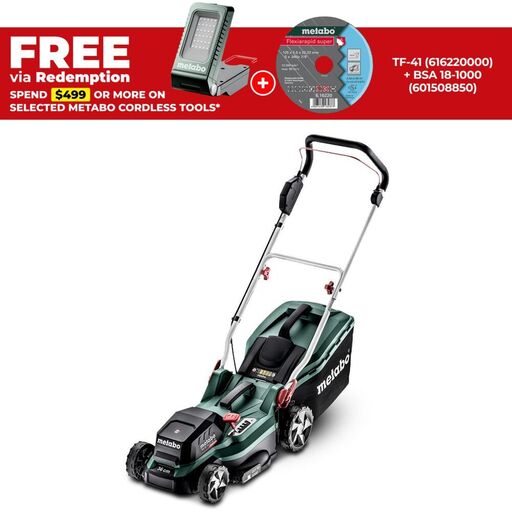 Metabo RM 36-18 LTX BL 36 (601716850) 36-18V Li-ion Cordless Brushless 360mm (14") Lawn Mower - Skin Only