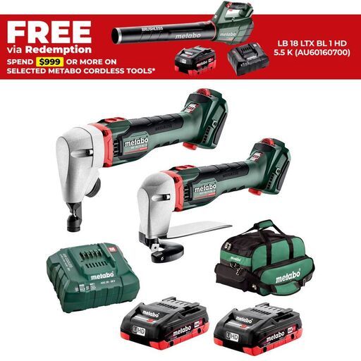 Metabo MET18BL2SB2HD4.0BP (AU68203740) 18V 4.0Ah Li-ion Cordless Brushless 2pce Combo Kit