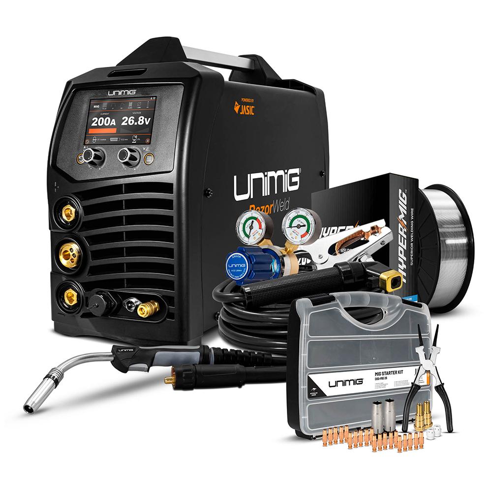 UNIMIG U11003K Razor 200 Pulse MIG/TIG/STICK Welder Kit