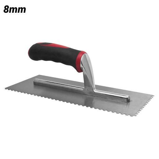 DTA BSTR8 8mm Stainless Steel Adhesive Trowel with Rubber Handle
