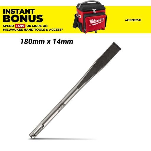 Milwaukee 4932451732 180mm x 14mm SDS Plus Flat Chisel