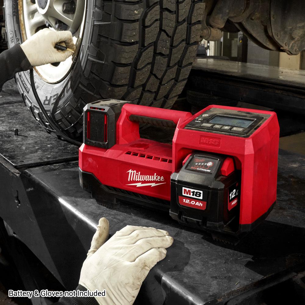 Milwaukee M18BI0 18V Li ion Cordless Tyre Inflator Skin Only