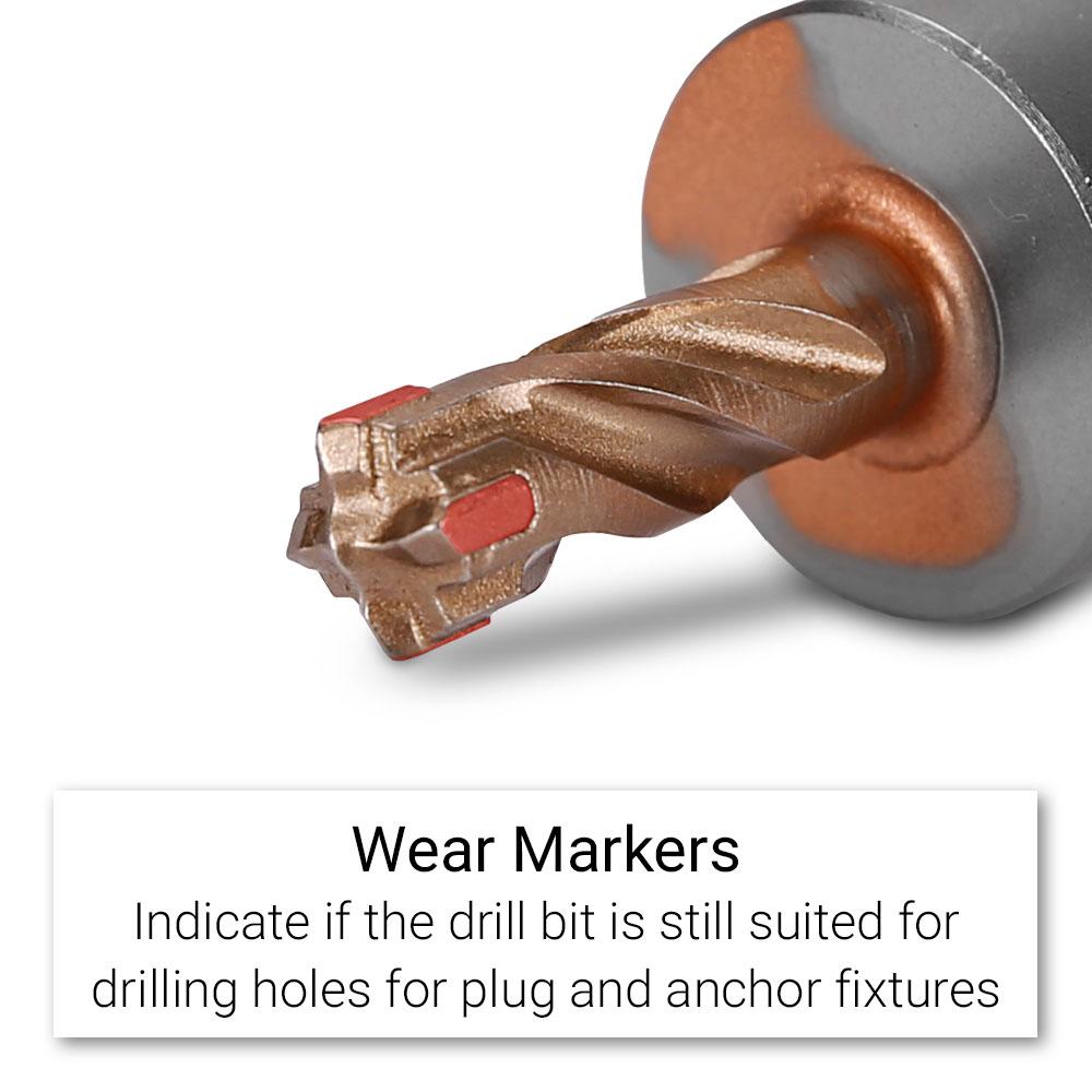 Xtorque XSD827 Platinum 8mm x 27mm Stop Drill SDS Plus 4 Cutter Drill