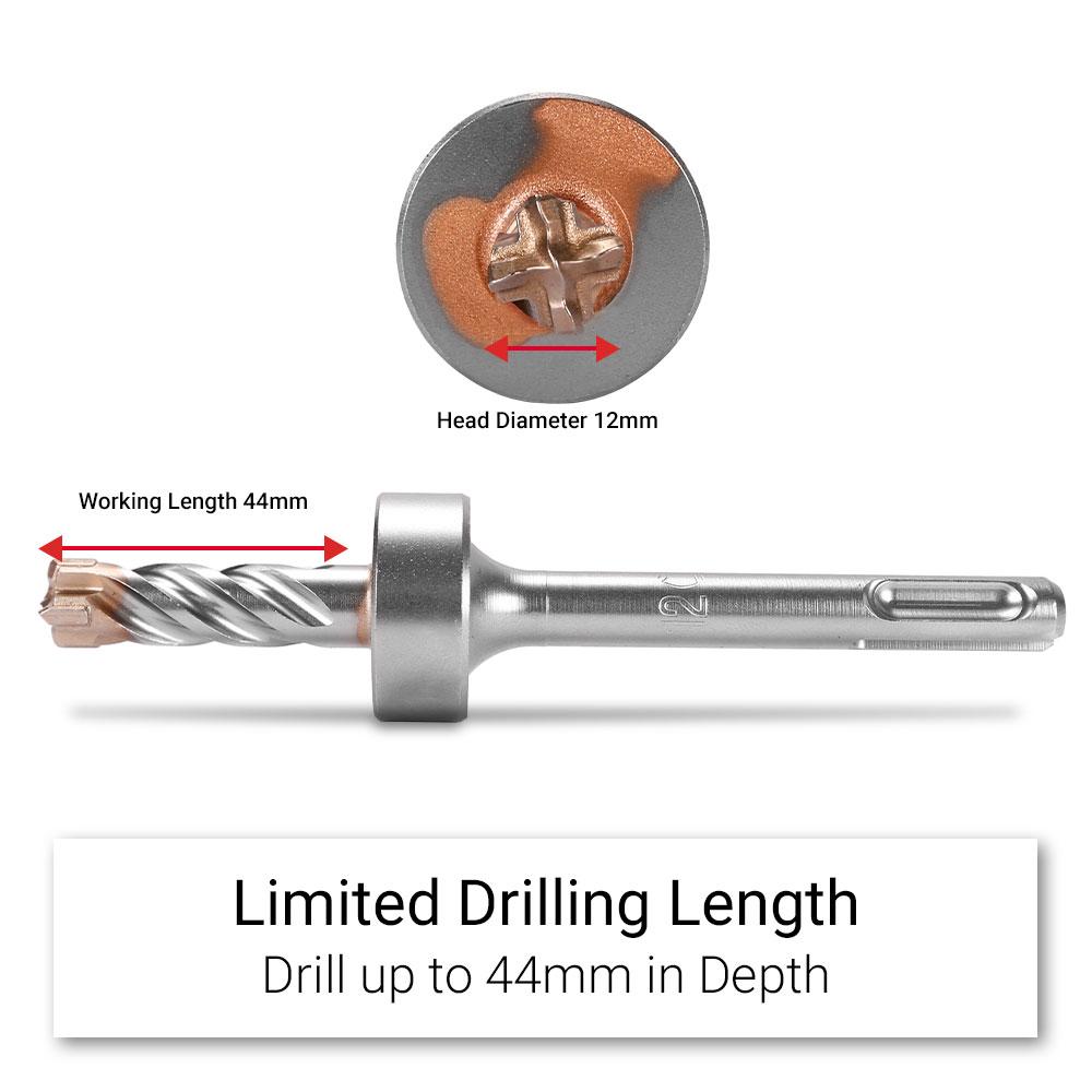 Xtorque XSD1244 Platinum 12mm x 44mm Stop Drill SDS Plus 4 Cutter Drill Bit - MADE IN GERMANY – image 2